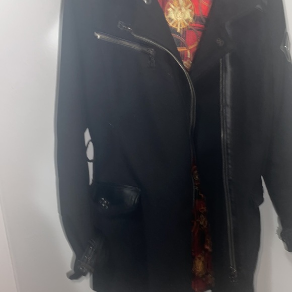 Rocawear black coat with leather detail M - Picture 2 of 12
